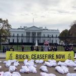 manifestación en Washington por el alto en fuego en Gaza