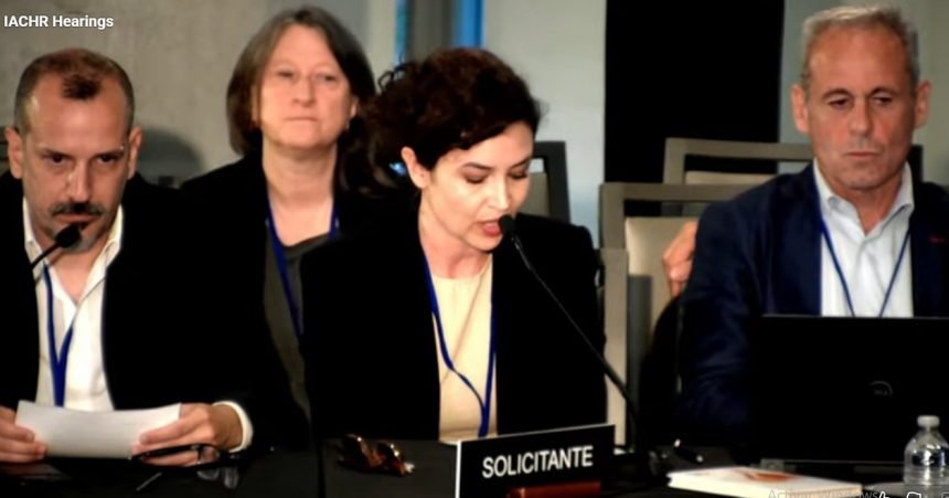 Francisco “Paco” Rabini (SiPreBA), atrás Paula Litvachky (CELS), Julia Mengolini (Futurock), y Claudio Jacquelin (FOPEA)