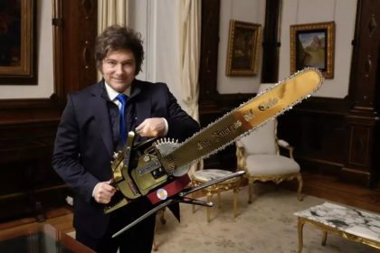 Milei en la portada de The Telegraph.